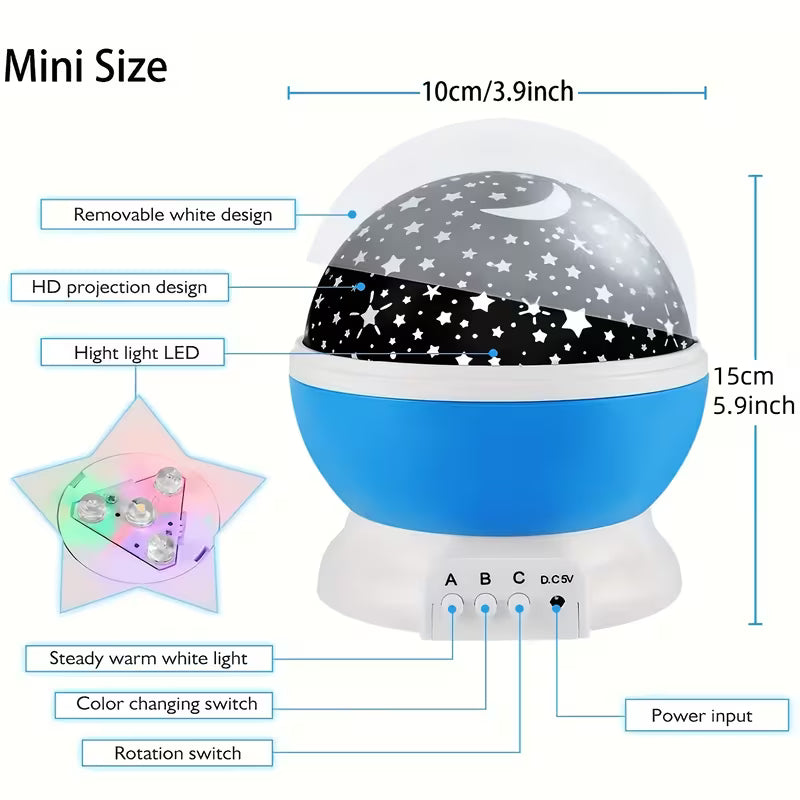 Lámpara Proyector Estrellas Giratorio